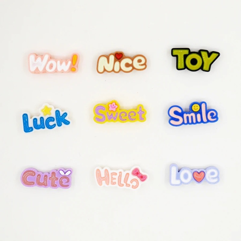 10Pcs Cute Flat Back Wow Luck  - Resin Art Alphabet review and price